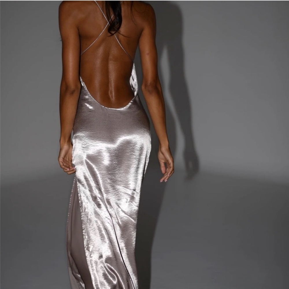 Backless Satin full length dress